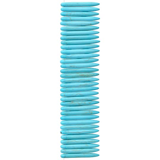 12 Pack: Reconstituted Turquoise Spike Beads, 40mm by Bead Landing™